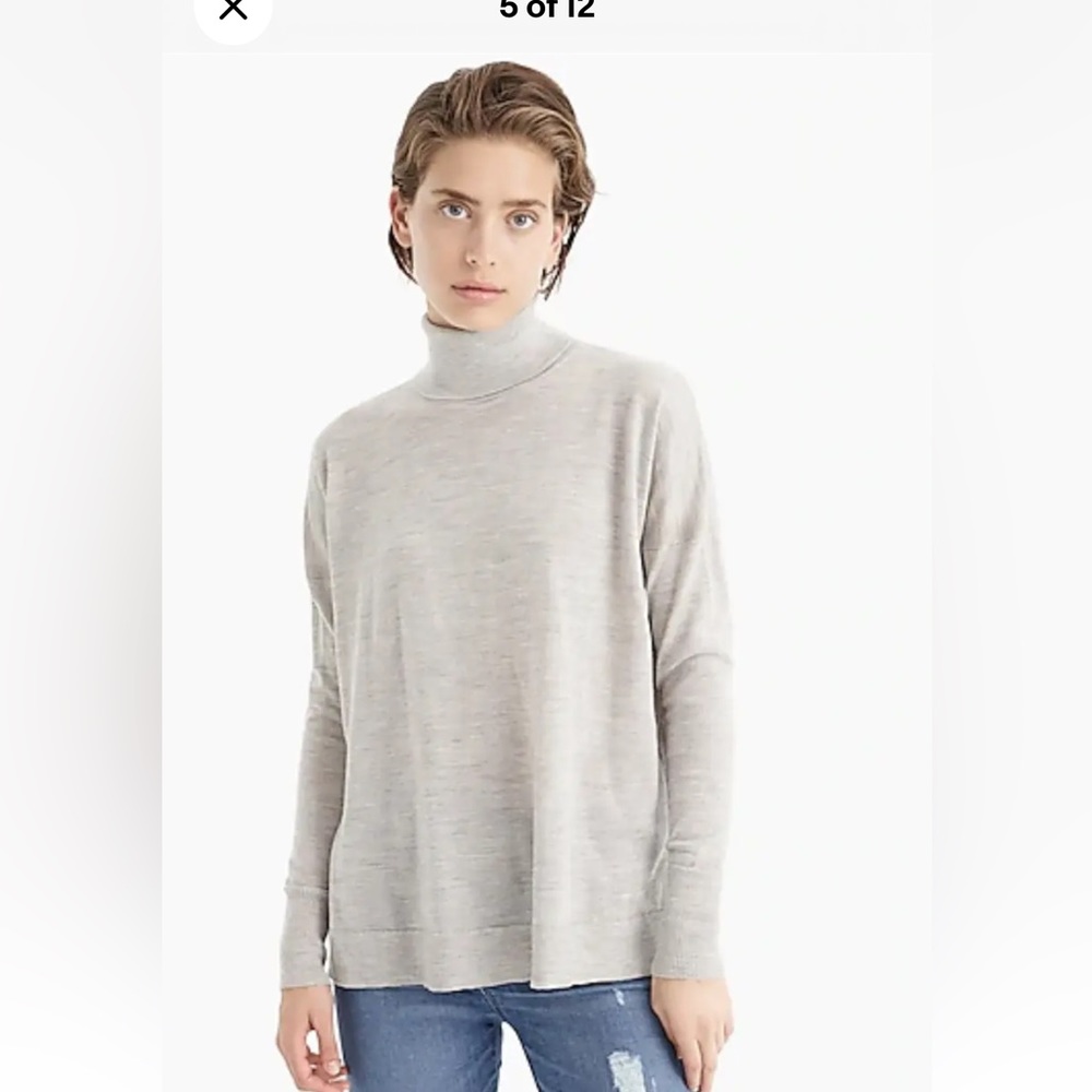 J.CREW MERINO WOOL TURTLENECK SWEATER WITH SIDE SLITS - Picture 2 of 13